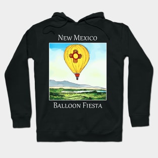 Hot air balloon flying over Albuquerque New Mexico during the Balloon Fiesta. Hoodie